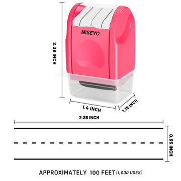 Miseyo Dashed Handwriting Lines Practice Roller Stamp,Self-Inking Line Rolling Stamps for Kids Writing - Peach