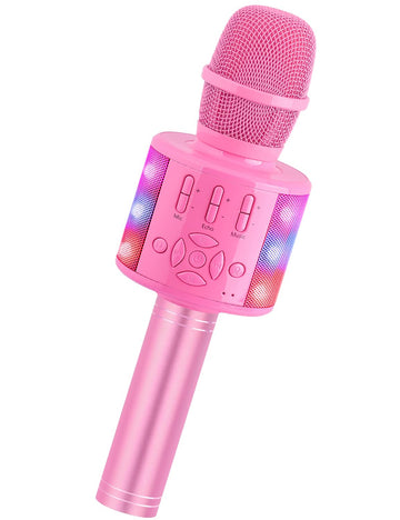 Amazmic Toys For Girls, Kids Karaoke Microphone Toddler Microphone For Kids With Lights, Birthday Gift For Girls, Boys Toy Age 3 4 5 6 7 8 9 10-14+(Pinkcolor)
