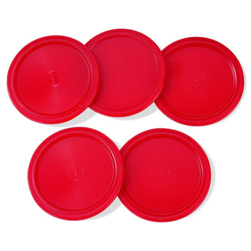 Glamorway Pack Of 5 Red 2-Inch Mini Air Hockey Table Pucks (2.5-Inch)