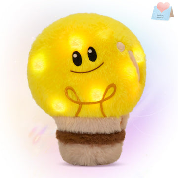 Wewill 8'' Light Up Light Bulb Stuffed Animal Cute Light Bulb Soft Plush Toy Birthday Christmas Holiday Weekend Gift For Toddler