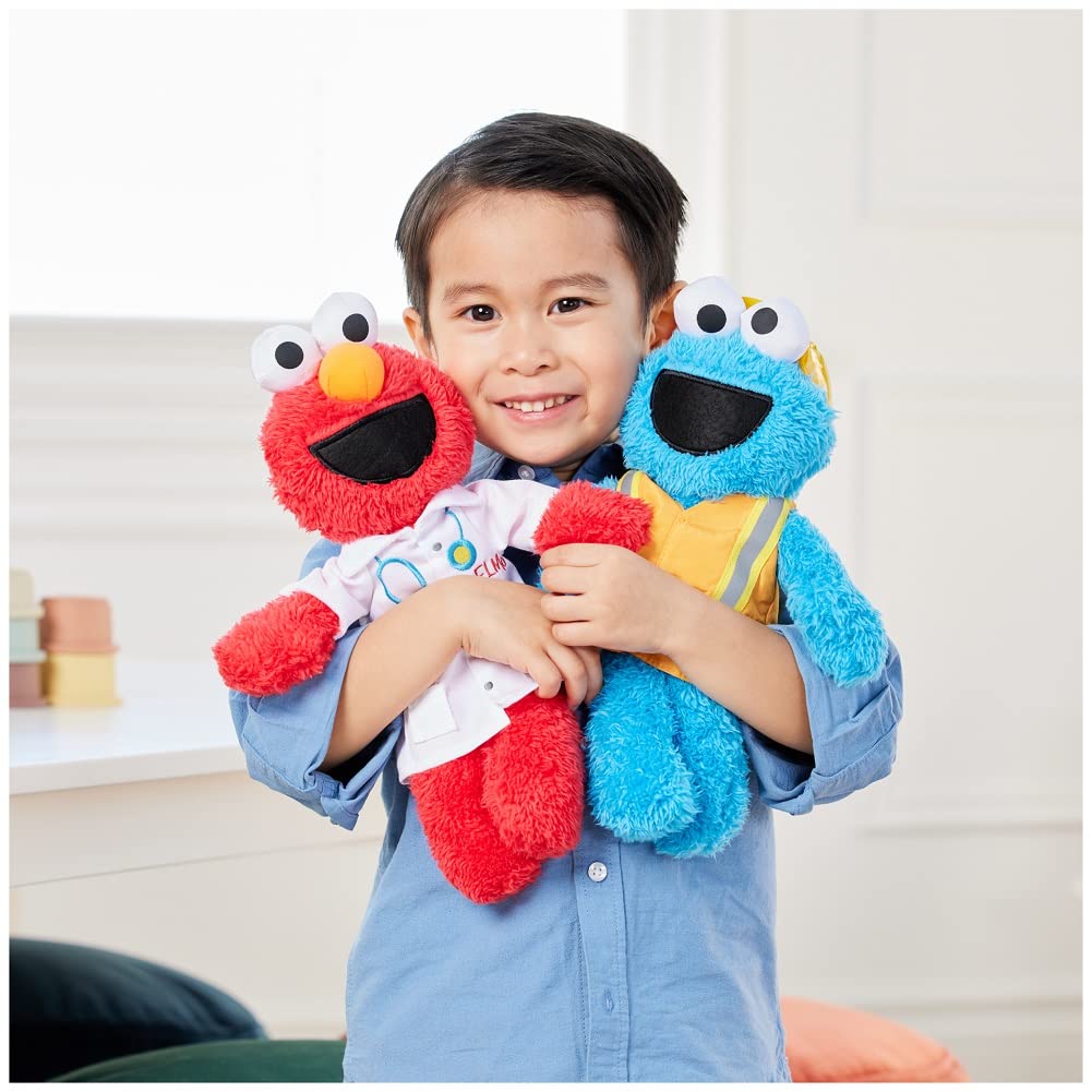 Gund Sesame Street Official Construction Worker Cookie Monster Muppet Plush, Premium Plush Toy For Ages 1 & Up, Blue/Orange, 13