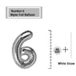 DTDO 40" Silver 6 Number Balloon - Big Foil Mylar for 6th Birthday Party Decorations, Aluminum, Perfect for Boys & Girls