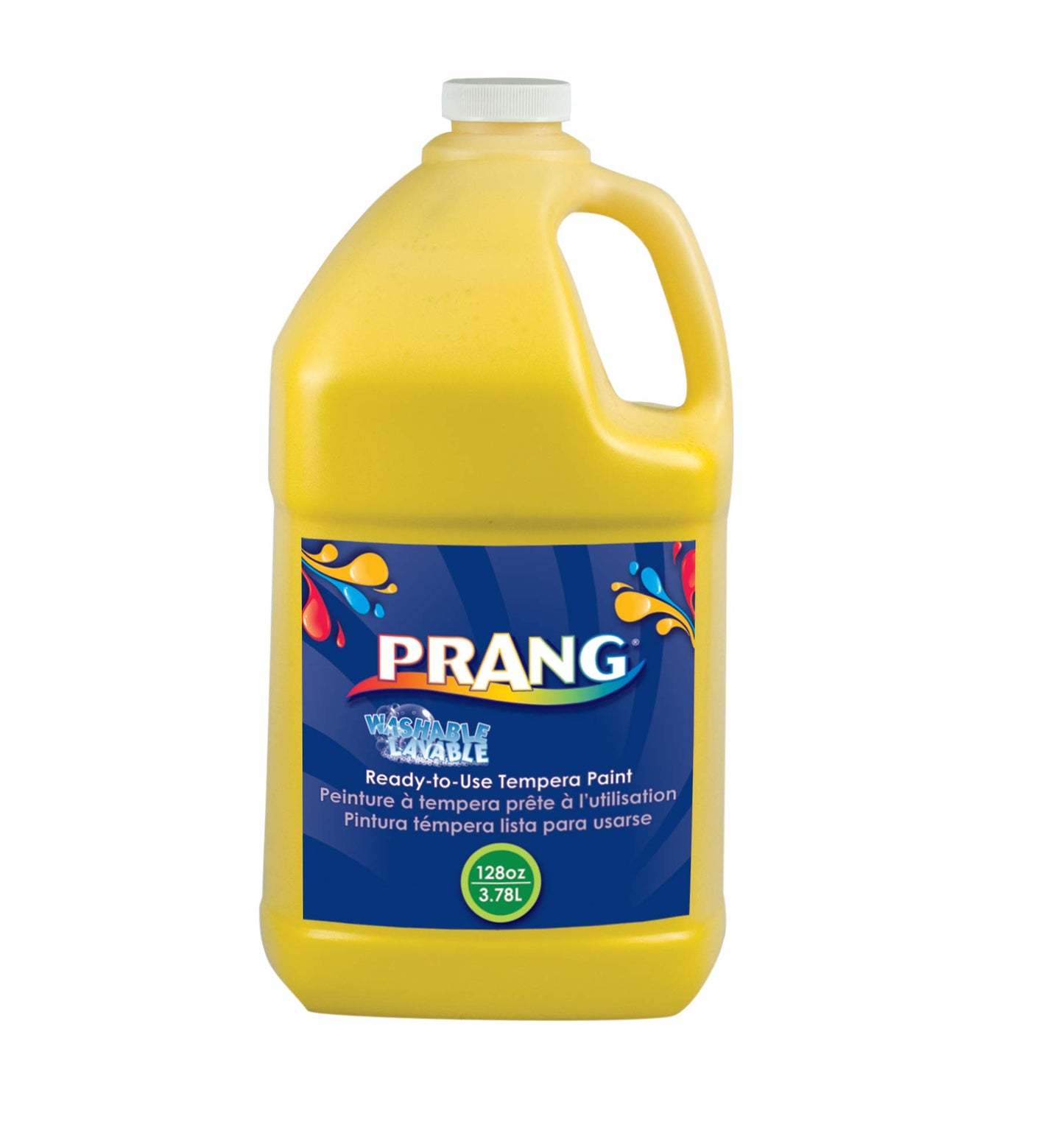 PRANG Ready-to-Use Washable Tempera Paint, 1 Gallon Bottle, Yellow (10603)