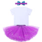 Mermaid Third Birthday Outfit Baby Girl My 3Rd Birthday Cake Smash Photo Shoot Romper Little Mini Tutu Skirt Shiny Headband Summer Nautical Ocean Themed Birthday Party Supplies Purple 3 Years