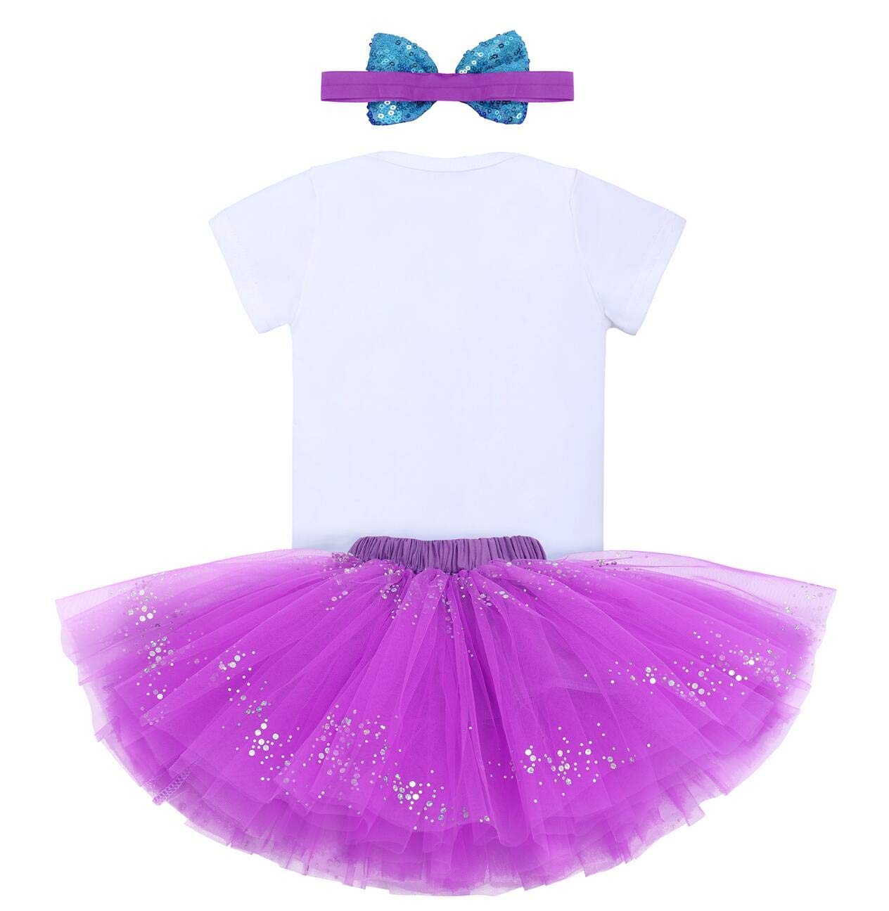 Mermaid Third Birthday Outfit Baby Girl My 3Rd Birthday Cake Smash Photo Shoot Romper Little Mini Tutu Skirt Shiny Headband Summer Nautical Ocean Themed Birthday Party Supplies Purple 3 Years
