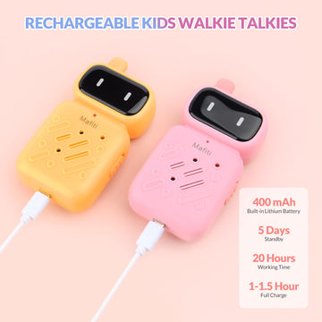Mafiti Rechargeable Walkie Talkies For Kids 2 Pack Mini Walkie Talkie Long Range 1 Kms 2 Way Radio Toddler Toys Christmas Birthd