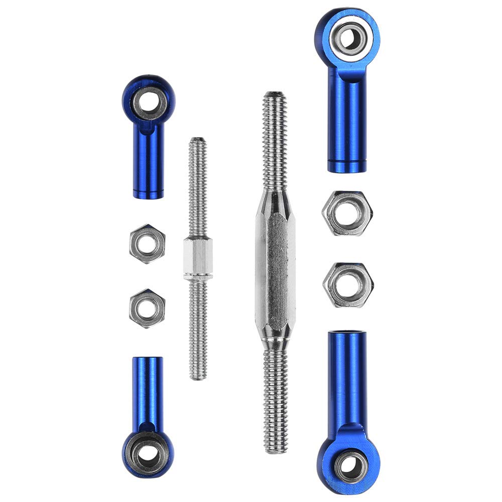 7-Pack Adjustable Alloy Turnbuckles Aluminum Camber Toe Links Set for 1/10 Traxxas Slash 2WD RC Truck Upgrade Hop-Up Parts