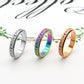 Luckyamor Fidget Anxiety Ring For Women-3Pcs 4Mm Rainbow Rose Gold Silver Moon Star Hollow Stainless Steel Spinner Rings For Anx