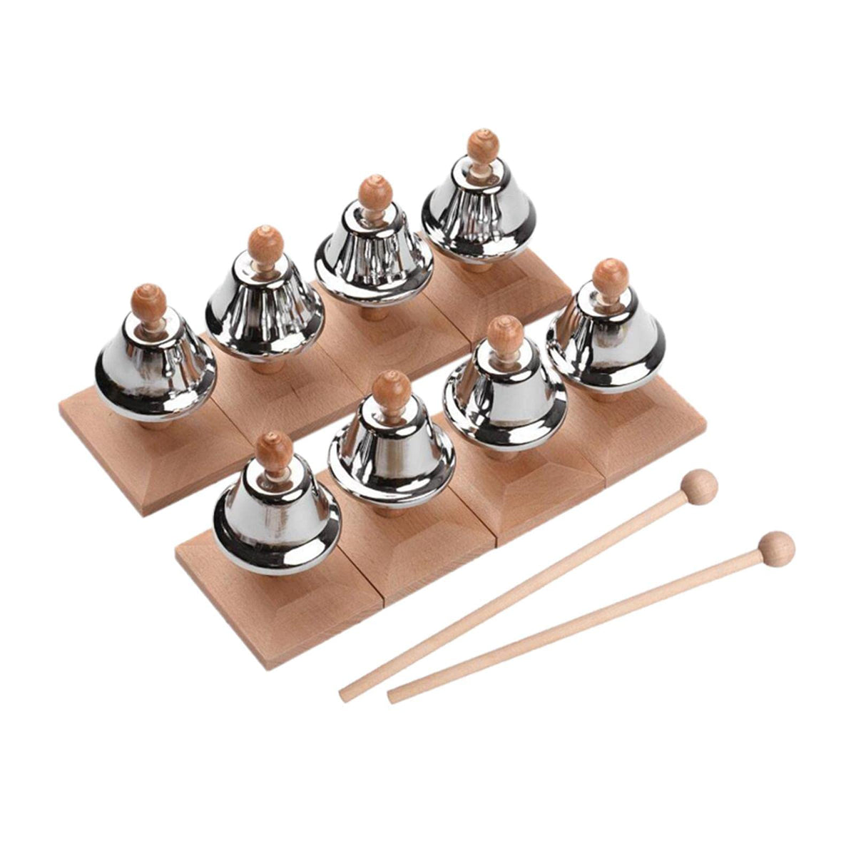 Lyla 8 Notes Diatonic Hand Bells Education Percussion Instrument Pine Wood