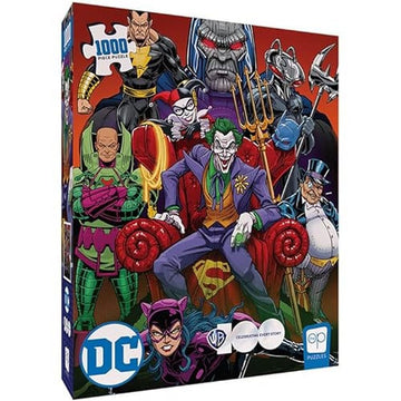 Dc Villains Forever Evil 1000 Piece Jigsaw Puzzle | Celebrating Wb 100 | Officially Licensed Dc Comics Universe Merchandise | Collectible Puzzle Featuring Joker, Harley Quinn, Lux Luthor, And Others