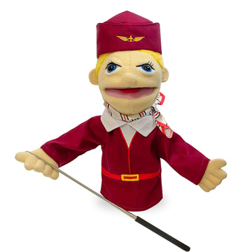 Okegztoa 16''Puppets Entriloquist Puppet,Hand Puppets For Kids Plush Stewardess Puppets For Adults With Removable Mouth Puppet F