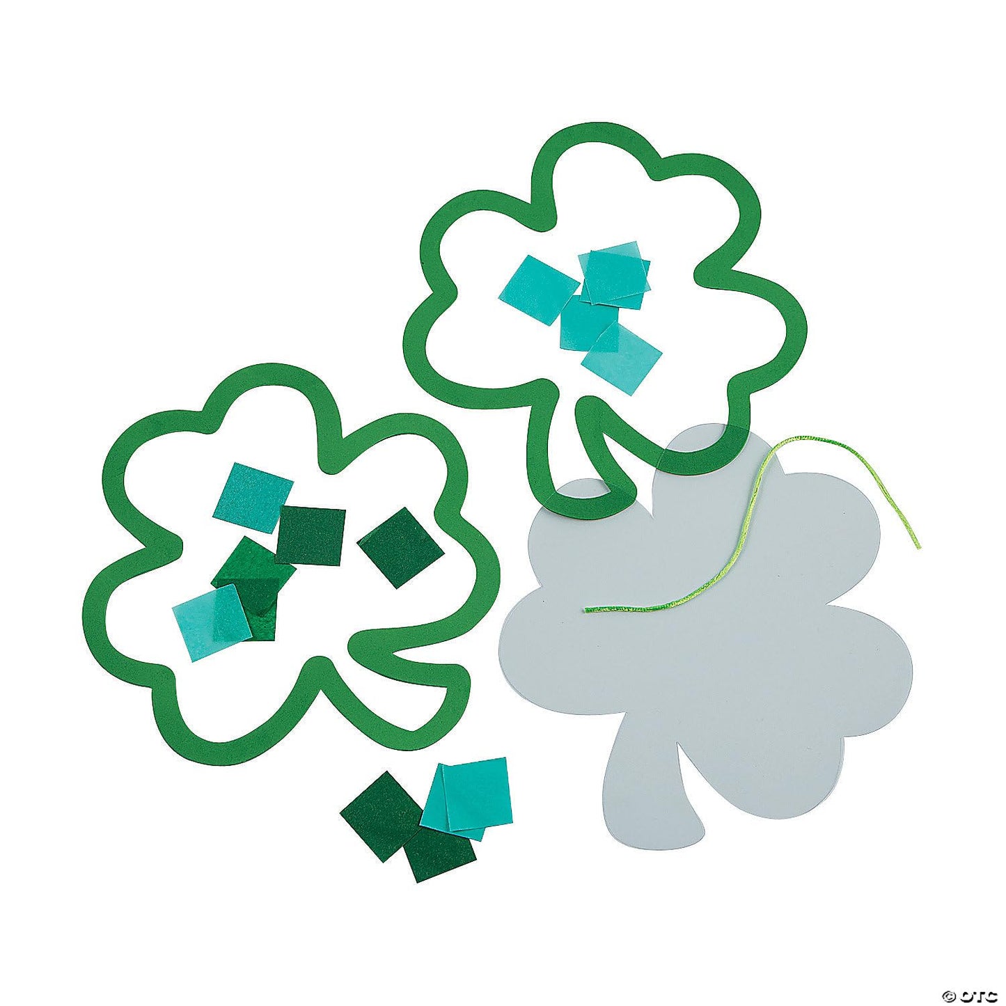 Shamrock Craft Kit - Makes 12, 9 Inch Shamrocks - Tissue Paper and Acetate - Crafts for Kids and Fun Home Activities