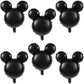 Liyde 6 Pcs Mouse Head Balloon, 24'' Black Aluminum Foil Balloon For Birthday, Baby Shower Decorations