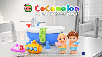 Cocomelon Musical Bathtime Playset - Plays Clips Of The ‘Bath Song’ - Features 2 Color Change Figures (Jj & Tomtom), 2 Toy Bath Squirters, Cleaning Cloth – Toys For Kids, Toddlers, And Preschoolers