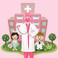S3Xy-Fiv5 Kids Nurse Costume Doctor Costume Dentist Costume For Kids Play House Pretend Play Dress Up Party Pink 8-10 Yrs 150Cm