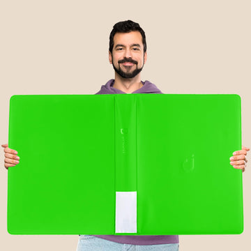 D DACCKIT Toploader Binder  Holds 640 Toploaders - 16-Pocket Top Loader Binder for 3 x 4 Rigid Card Holders for Trading Cards or Sports Cards(Model A Brilliant Green)