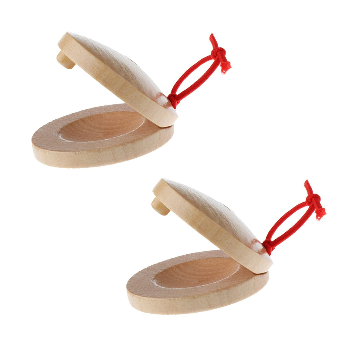 Atorse A Pair Wooden Castanets Wood Percussion Flamenco Musical Instrument