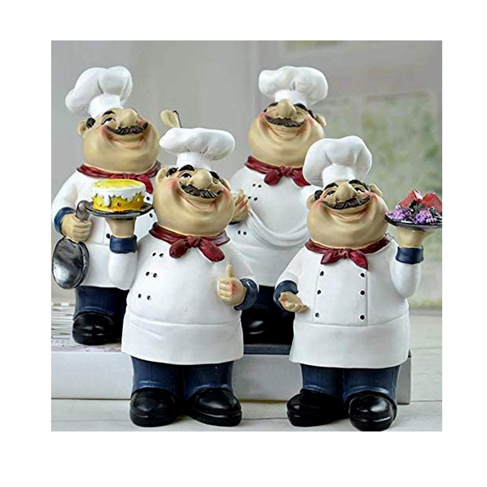 Smanta Chef Ramen Noodles Figurines Decorative Cooking Chef Collectible Housewarming Gifts Statues For Counter Top Restaurant Cafe Tabletop Kitchen Decor