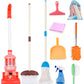Meland Kids Cleaning Set - 8Pcs Toddler Broom & Toy Vacuum - Colorful Plastic House Cleaning Toys for Boys & Girls, Model clean001
