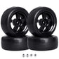 Hobbyfire Pre-Glued OD 2.56'' 12mm Hex Wheels Rims and Rubber Tires for Traxxas Tamiya HPI HSP Redcat RC 1/10 On Road Racing Car