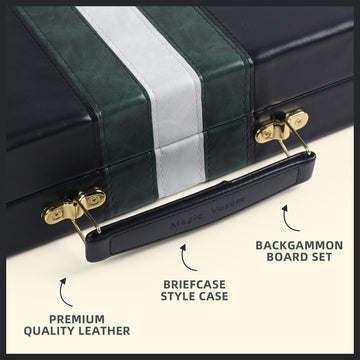 Magic Vosom Travel Medium 15 Inch Backgn Black Sets Classic Board Game with enhanced Leather Case  Portable Travels Strategy Backgn Game Set for mature-themeds  Kids (Black  Medium)