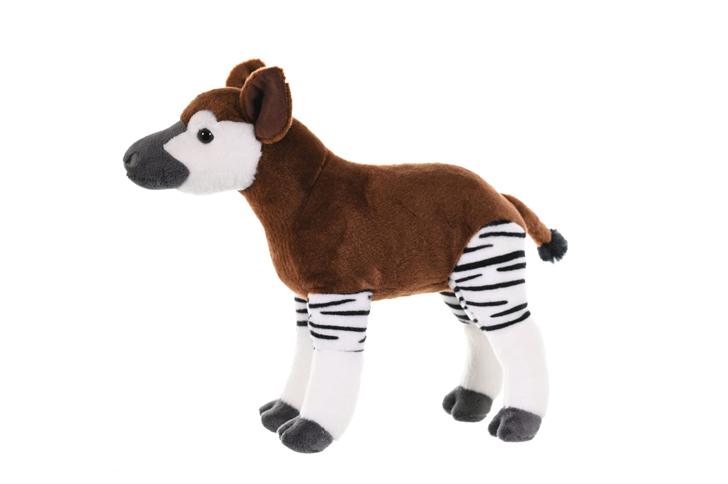 WILD REPUBLIC Okapi Plush Toy, 12 Inch Cuddlekins, Brown & White Polyester Stuffed Animal, Model 11651