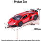 Lambo Toy Car Model Red Aventador Pull Back Vehicles Diecast with Light & Sound