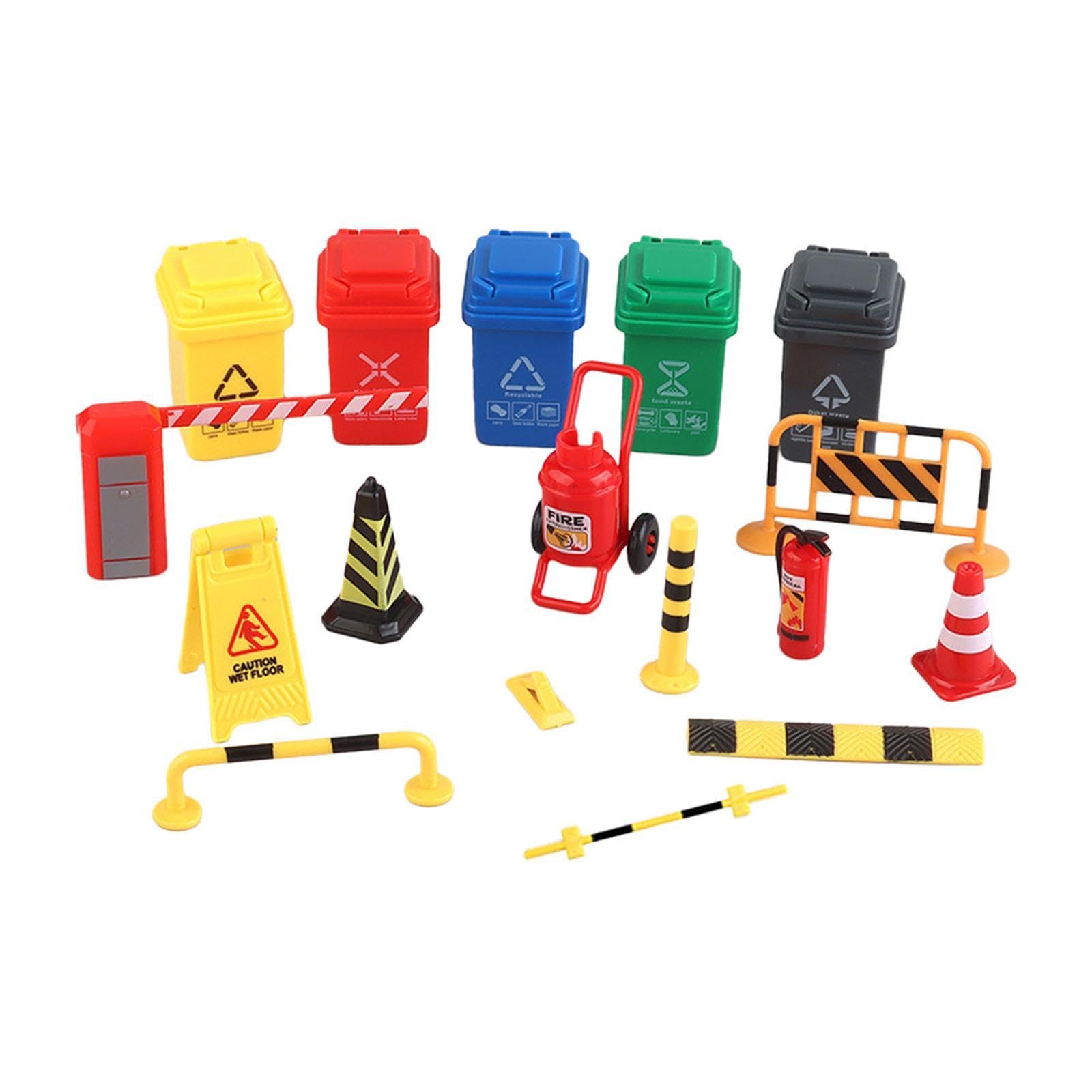 Calandis Mini Traffic Signs Toys Model Scene For 1/36 Desktop Decoration Street Signs 17Pcs | Developmental Baby Toys | Toys For