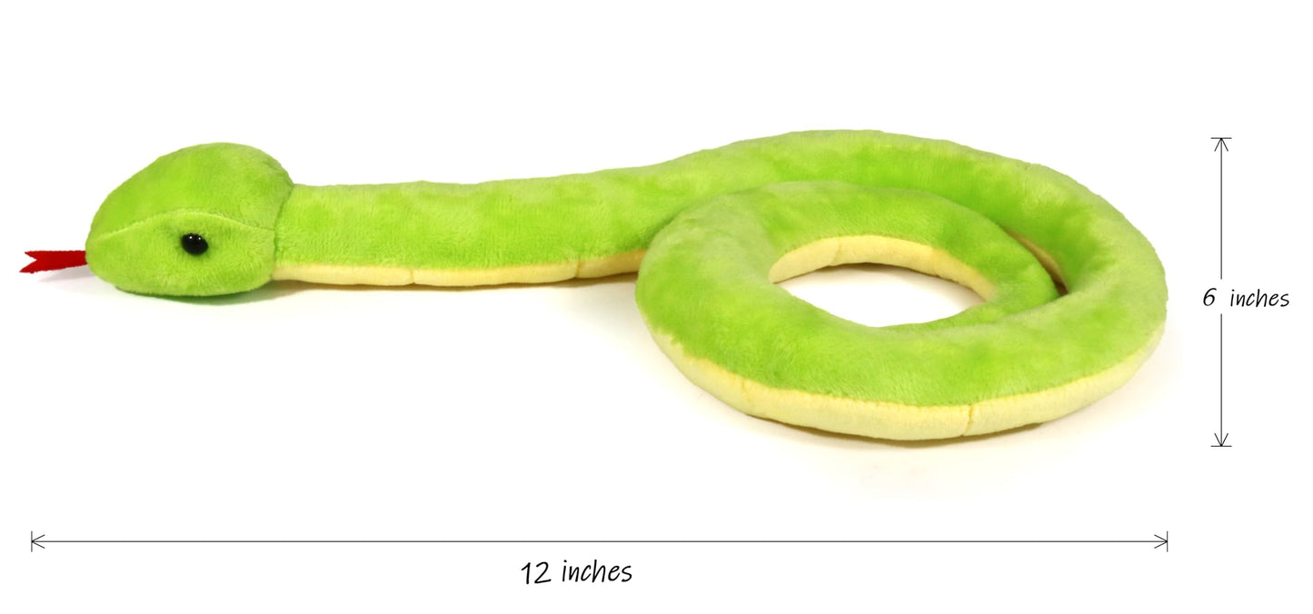Ice King Bear Cute Green Snake Stuffed Animal Plush Toy (Lying)