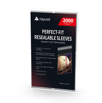 Rayvol Top Loader Sleeves - Resealable Team Bags For 35-75Pt Rigid Toploaders (2000Pcs)