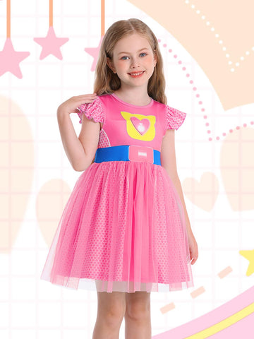 Marendyee Kitties Dress For Girls Costume Halloween Cosplay Tulle Mesh Dresses