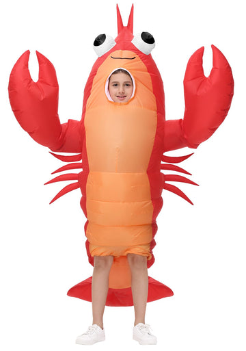 Searhmomo Inflatable Costume Lobster for Kids  Funny Halloween Lobster Blow Up Costumes Crawfish Costume with Huge Pincers for Boys Girls Cosplay Party
