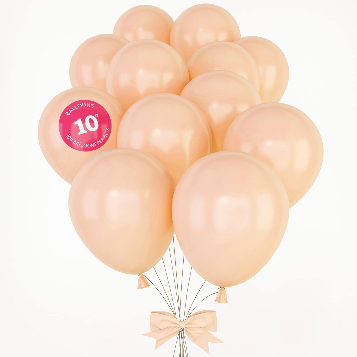 House Of Party 100 Pcs Pastel Orange Balloons - 10 Inch Matte Light Orange Balloons For Graduation, Birthday, Wedding & Easter P