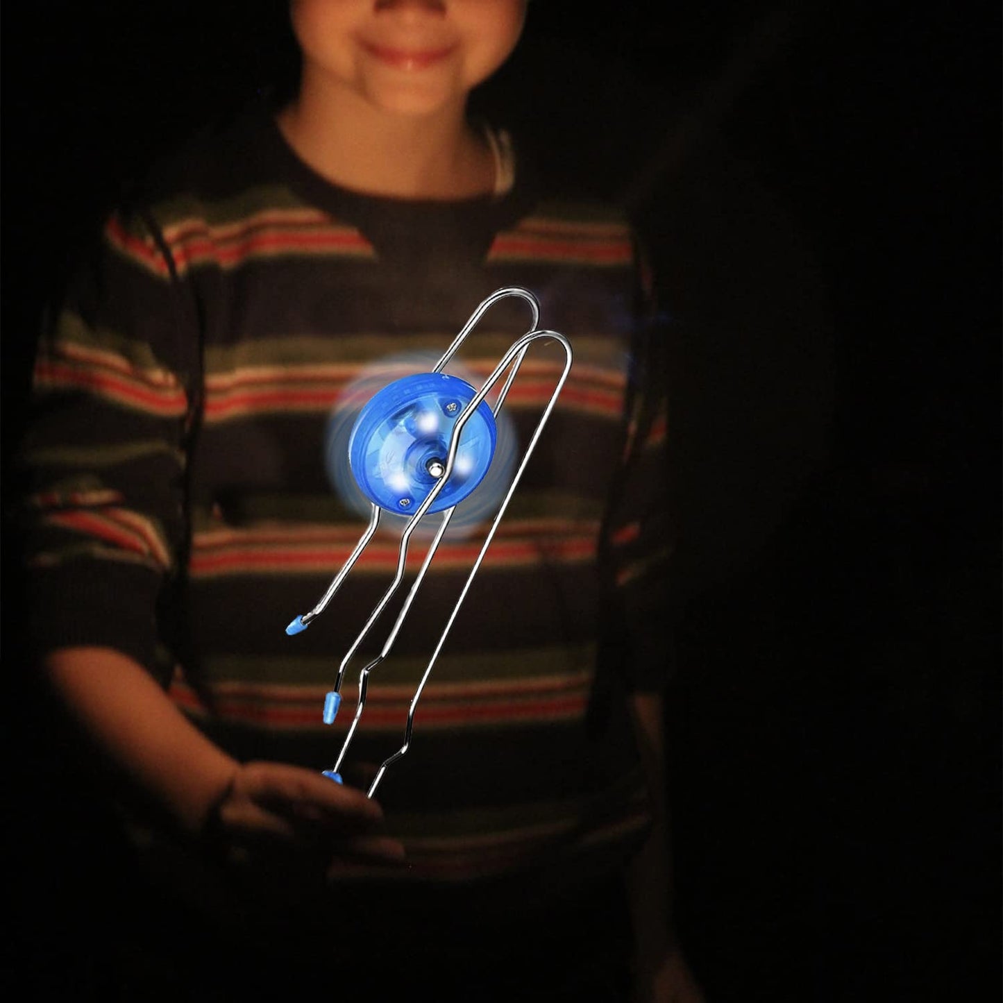 Jishi Retro Magic Rail Twirler 3Pcs Light Up Glow Magnetic Gyro Wheel, Kids Classic Vintage Trick Yoyo Sensory Fidget Toys, Cool