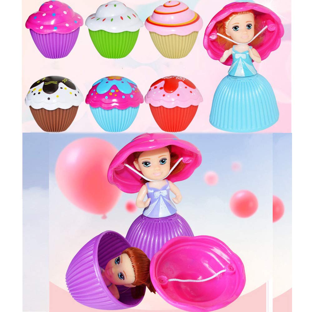 Christoy 12PCS Mini Cake Doll Toy Set - Scented Princess Cupcake Gifts for Kids