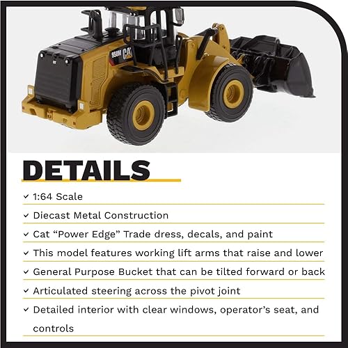 Diecast Masters 1:64 Caterpillar 950M Wheel Loader, Play & Collect Series Cat Trucks & Construction Equipment | 1:64 Scale Model
