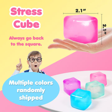 3Pack Stress Cube Squishy Stress Balls For Adults Kids Sensory Fidget Toy For Your Best Mellow And Chill -Ice Cubes-Square Shape