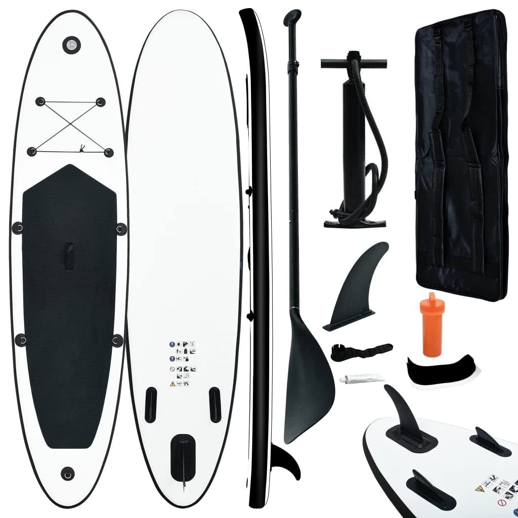 vidaXL Inflatable Stand Up Paddleboard Set - Ideal for Learning, Recreational Paddling, and Small Wave Riding - Easy Inflate/Def