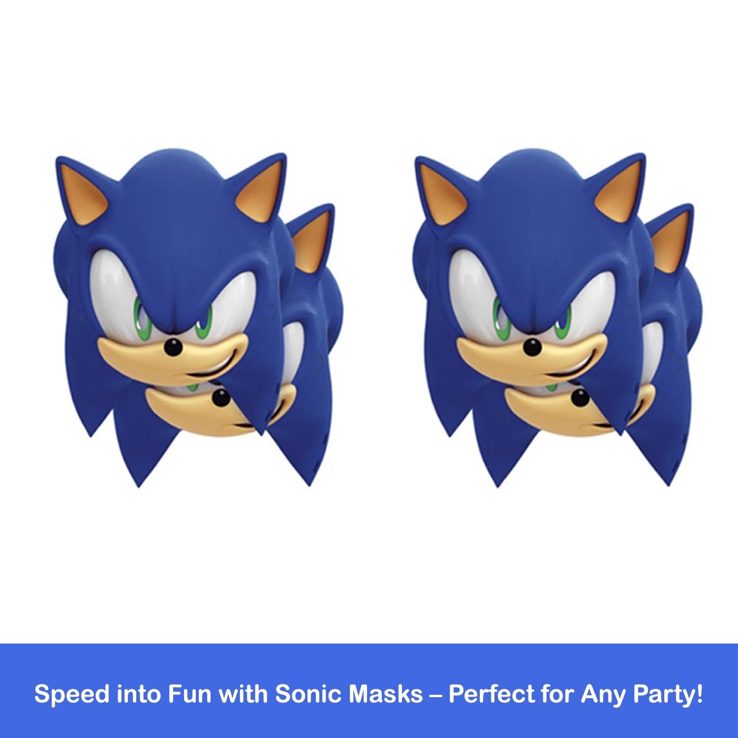 Unique Sonic The Hedgehog Party Masks 16 Assorted Paper Masks With Celebrate With Me Sticker | Sonic Birthday Party Supplies For
