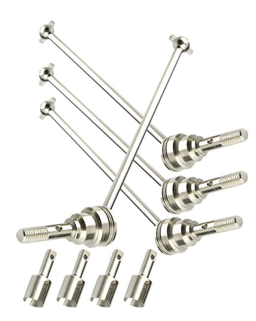 Rcarmumb Drive Shaft CVD Upgrades Part for 1/16 e-revo #7151X, 4pcs Front Rear Harden Steel #45 Upgrades Parts Hop-up,Silver