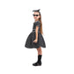 Rabtero 1950S Black And White Polka Dot Dress Costume For Girls 7-8 Years, Large - Halloween Outfit With Headband, Glasses And S