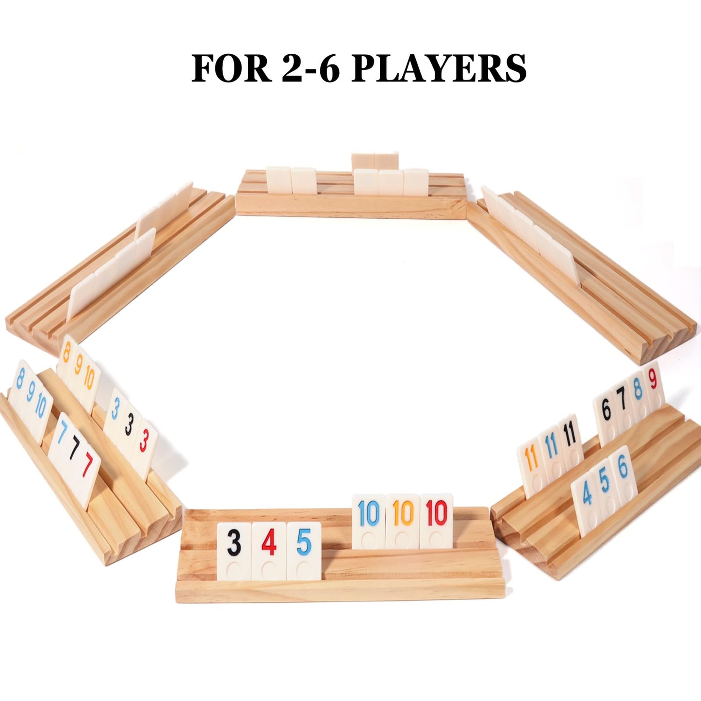 Elanbells Upgraded 2-6 Players Rummy Cube Board Game Set with 6 Wooden Racks  160 Tiles  Portable Case  Drawstring Bag and Dice  for mature-themeds Friends Night Gifts Travel Party Sharpens Brain