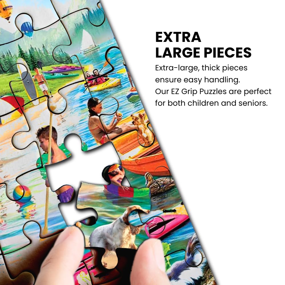 MasterPieces 300 Piece EZ Grip Jigsaw Puzzle - Glamping Camping Girls Family Weekend - 18x24 - Fun for All Ages - Assorted Colors