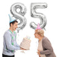 Maigendoo Jumbo 85 Number Balloon 40 Inch Large Digit Balloons Huge Helium Balloon Foil Mylar Balloon With Swirl Decorations For
