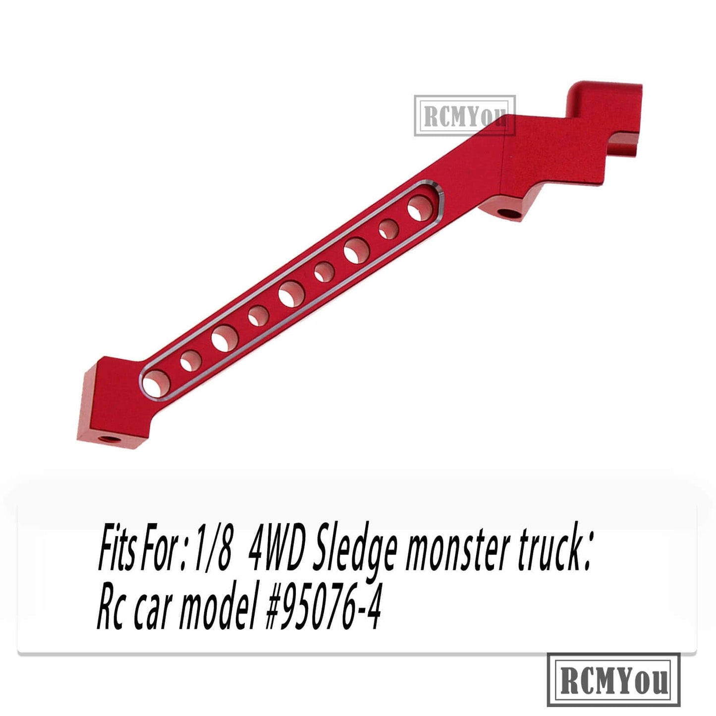 RCMYou Aluminum Rear Chassis Brace Upgrades Part for 1/8 Sledge 4WD #95076-4, 3pcs Alloy Rear Chassis Brace Hops up for Sledge M
