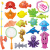 Cozybomb™ Kids Fishing Bath Toys Game | Magnetic Floating Toy Magnet Pole Rod Net, Plastic Floating Fish Toddler Pool Education Teaching And Learning Colors Birthday Age 3 4 5 6 Year