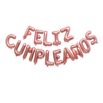 Letter Balloons Feliz Cumpleanos Rose Gold Balloon Happy Birthday Balloons Birthday Banner Decoration Party Decoration Supplies
