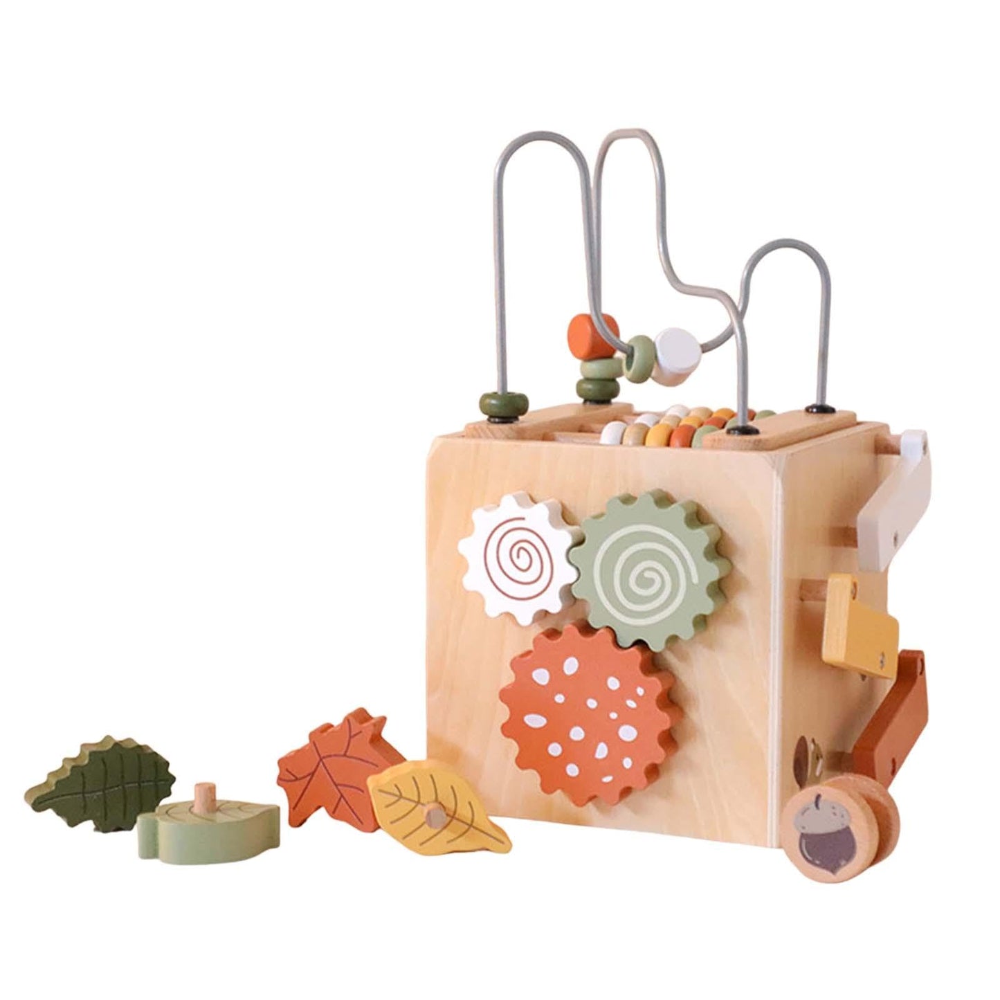 Ujeavette Wooden Activity Cube Sorting Montessori Toys For Kids Children Toddlers Baby