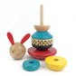 Petit Collage Modern Bunny Wooden Stacking Toy – Solid Wooden Stacking Rings For Kids, Activity Toys Designed With Safe Materials – Active Toy For Babies And Toddlers 12+ Months