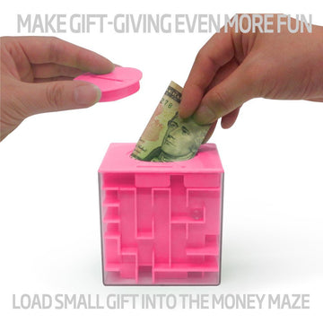 Trekbest Money Maze Puzzle Box - A Fun Unique Way To Give Gifts For Kids And Adults (Pink)